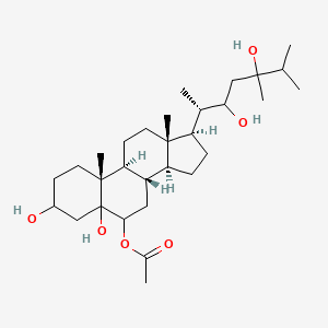 molecular formula C30H52O6 B1259047 [(8S,9S,10R,13S,14S,17R)-17-[(2S)-3,5-dihydroxy-5,6-dimethylheptan-2-yl]-3,5-dihydroxy-10,13-dimethyl-1,2,3,4,6,7,8,9,11,12,14,15,16,17-tetradecahydrocyclopenta[a]phenanthren-6-yl] acetate 