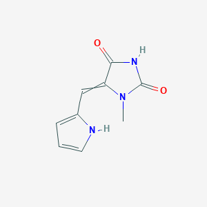 molecular formula C9H9N3O2 B12590532 1-Methyl-5-[(1H-pyrrol-2-yl)methylidene]imidazolidine-2,4-dione CAS No. 500868-13-3