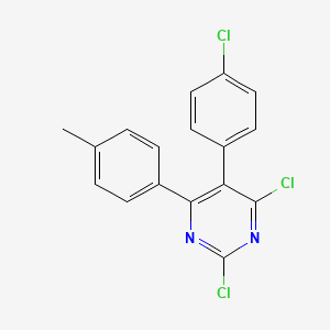 Pyrimidine, 2,4-dichloro-5-(4-chlorophenyl)-6-(4-methylphenyl)-