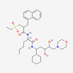 N-(1-cyclohexyl-3,4-dihydroxy-5-morpholin-4-ylpentyl)-2-[[2-(ethylsulfonylmethyl)-3-naphthalen-1-ylpropanoyl]amino]hexanamide