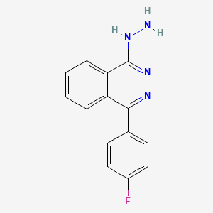 molecular formula C14H11FN4 B12590887 Phthalazine, 1-(4-fluorophenyl)-4-hydrazinyl- CAS No. 356569-72-7