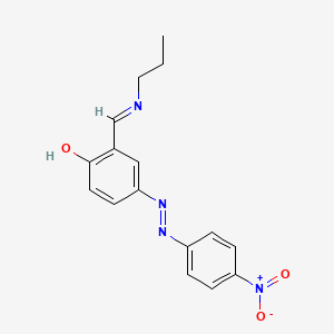 4-[2-(4-Nitrophenyl)hydrazinylidene]-2-[(E)-(propylimino)methyl]cyclohexa-2,5-dien-1-one