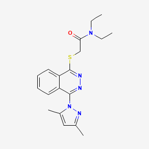 molecular formula C19H23N5OS B12590971 2-[4-(3,5-Dimethylpyrazol-1-yl)-phthalazin-1-ylsulfanyl]-N,N-diethylacetamide 