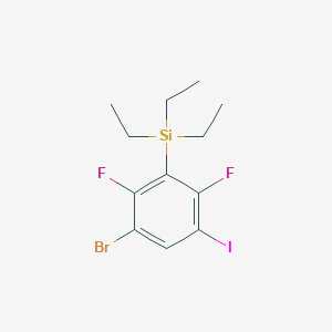 molecular formula C12H16BrF2ISi B12590988 Silane, (3-bromo-2,6-difluoro-5-iodophenyl)triethyl- CAS No. 651027-10-0