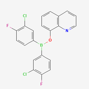 molecular formula C21H12BCl2F2NO B12591009 Borinic acid, bis(3-chloro-4-fluorophenyl)-, 8-quinolinyl ester CAS No. 873101-76-9