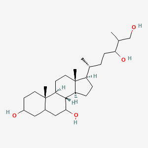 (8R,9S,10S,13R,14S,17R)-17-[(2R)-5,7-dihydroxy-6-methylheptan-2-yl]-10,13-dimethyl-2,3,4,5,6,7,8,9,11,12,14,15,16,17-tetradecahydro-1H-cyclopenta[a]phenanthrene-3,7-diol
