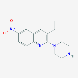 Quinoline, 3-ethyl-6-nitro-2-(1-piperazinyl)-