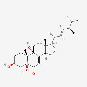 molecular formula C28H44O4 B1259107 (22E,24R)-3beta,5alpha,9alpha-trihydroxyergosta-7,22-dien-6-one 