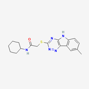 Acetamide,N-cyclohexyl-2-[(8-methyl-2H-1,2,4-triazino[5,6-B]indol-3-YL)thio]-