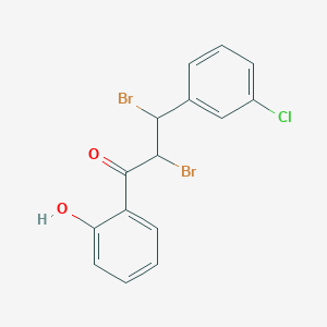 1-Propanone, 2,3-dibromo-3-(3-chlorophenyl)-1-(2-hydroxyphenyl)-