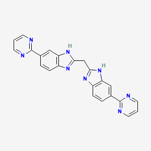 molecular formula C23H16N8 B12591180 1H-Benzimidazole, 2,2'-methylenebis[5-(2-pyrimidinyl)- CAS No. 648415-42-3