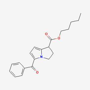 molecular formula C20H23NO3 B12591283 1H-Pyrrolizine-1-carboxylic acid, 5-benzoyl-2,3-dihydro-, pentyl ester CAS No. 623563-98-4