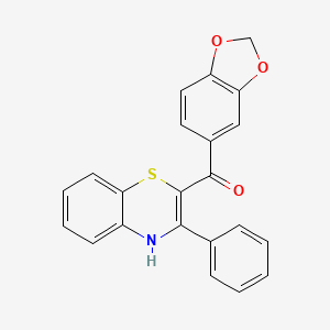 molecular formula C22H15NO3S B12591309 (2H-1,3-Benzodioxol-5-yl)(3-phenyl-4H-1,4-benzothiazin-2-yl)methanone CAS No. 651088-36-7