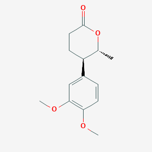 molecular formula C14H18O4 B12591339 (5R,6R)-5-(3,4-Dimethoxyphenyl)-6-methyloxan-2-one CAS No. 478070-03-0