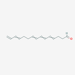 molecular formula C15H20O B12591349 Pentadeca-4,6,8,12,14-pentaenal CAS No. 875303-34-7