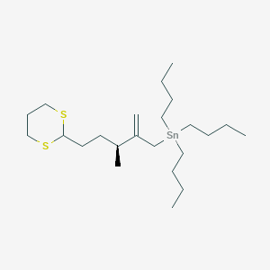 molecular formula C23H46S2Sn B12591380 tributyl-[(3S)-5-(1,3-dithian-2-yl)-3-methyl-2-methylidenepentyl]stannane CAS No. 651302-60-2