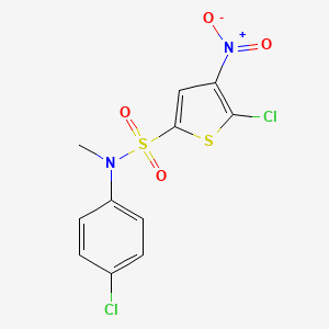 molecular formula C11H8Cl2N2O4S2 B12591445 2-Thiophenesulfonamide, 5-chloro-N-(4-chlorophenyl)-N-methyl-4-nitro- CAS No. 646039-99-8