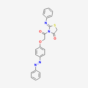 (2Z)-3-({4-[(E)-Phenyldiazenyl]phenoxy}acetyl)-2-(phenylimino)-1,3-thiazolidin-4-one