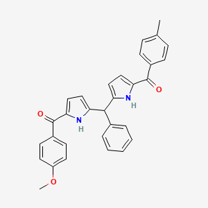 molecular formula C31H26N2O3 B12591466 (5-{[5-(4-Methoxybenzoyl)-1H-pyrrol-2-yl](phenyl)methyl}-1H-pyrrol-2-yl)(4-methylphenyl)methanone CAS No. 874948-37-5