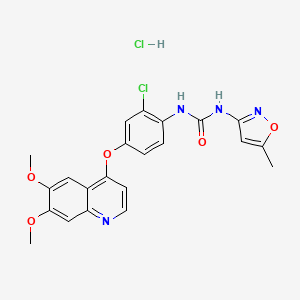 molecular formula C22H20Cl2N4O5 B1259150 蒂沃替尼盐酸盐无水物 CAS No. 682745-43-3