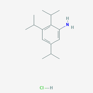 molecular formula C15H26ClN B12591514 2,3,5-Tri(propan-2-yl)aniline--hydrogen chloride (1/1) CAS No. 478001-45-5