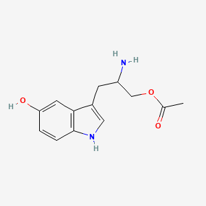 molecular formula C13H16N2O3 B1259153 1H-Indole-3-propanol, beta-amino-5-hydroxy-, alpha-acetate CAS No. 85416-57-5