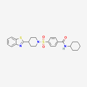 molecular formula C25H29N3O3S2 B12591547 4-[4-(1,3-Benzothiazol-2-yl)piperidine-1-sulfonyl]-N-cyclohexylbenzamide CAS No. 606083-25-4