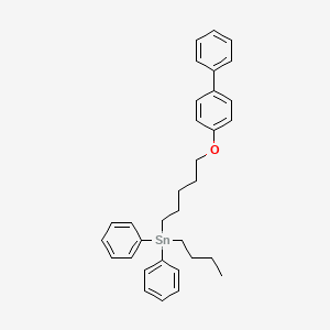 molecular formula C33H38OSn B12591572 {5-[([1,1'-Biphenyl]-4-yl)oxy]pentyl}(butyl)diphenylstannane CAS No. 648930-65-8