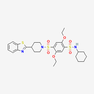 4-[4-(1,3-Benzothiazol-2-yl)piperidine-1-sulfonyl]-N-cyclohexyl-2,5-diethoxybenzene-1-sulfonamide