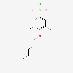 4-(Hexyloxy)-3,5-dimethylbenzene-1-sulfonyl chloride