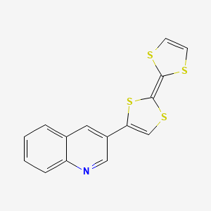 molecular formula C15H9NS4 B12591661 3-[2-(2H-1,3-Dithiol-2-ylidene)-2H-1,3-dithiol-4-yl]quinoline CAS No. 649774-46-9