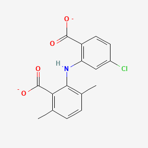 molecular formula C16H12ClNO4-2 B1259173 2-(2-Carboxylato-5-chloroanilino)-3,6-dimethylbenzoate 