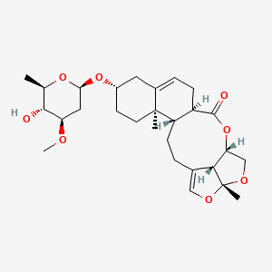 molecular formula C28H40O8 B1259175 (4S,5R,8S,13R,16S,19R,22R)-8-[(2R,4R,5R,6R)-5-hydroxy-4-methoxy-6-methyloxan-2-yl]oxy-5,19-dimethyl-15,18,20-trioxapentacyclo[14.5.1.04,13.05,10.019,22]docosa-1(21),10-dien-14-one 