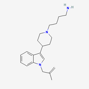 molecular formula C21H31N3 B12591775 4-{4-[1-(2-Methylprop-2-en-1-yl)-1H-indol-3-yl]piperidin-1-yl}butan-1-amine CAS No. 648882-74-0