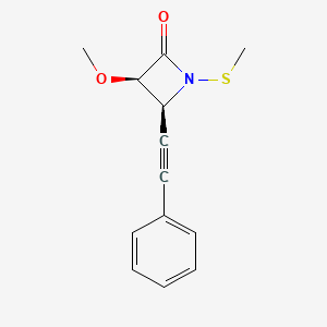 molecular formula C13H13NO2S B12591787 (3R,4S)-3-methoxy-1-methylsulfanyl-4-(2-phenylethynyl)azetidin-2-one CAS No. 497917-47-2