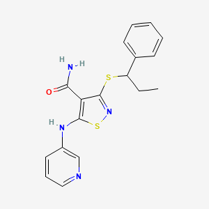 4-Isothiazolecarboxamide, 3-[(1-phenylpropyl)thio]-5-(3-pyridinylamino)-