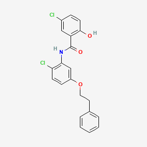 molecular formula C21H17Cl2NO3 B12591818 5-Chloro-N-[2-chloro-5-(2-phenylethoxy)phenyl]-2-hydroxybenzamide CAS No. 648922-65-0