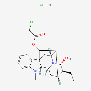 [(1R,9R,10S,12R,13S,14R,16S,18R)-13-ethyl-14-hydroxy-8-methyl-8,15-diazahexacyclo[14.2.1.01,9.02,7.010,15.012,17]nonadeca-2,4,6-trien-18-yl] 2-chloroacetate;hydrochloride