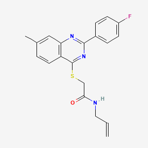 molecular formula C20H18FN3OS B12591877 N-Allyl-2-{[2-(4-fluorophenyl)-7-methyl-4-quinazolinyl]sulfanyl}acetamide 