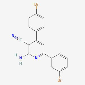 molecular formula C18H11Br2N3 B12591947 3-Pyridinecarbonitrile, 2-amino-6-(3-bromophenyl)-4-(4-bromophenyl)- CAS No. 642037-10-3