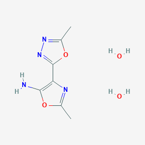 2-Methyl-4-(5-methyl-1,3,4-oxadiazol-2-yl)-1,3-oxazol-5-amine;dihydrate