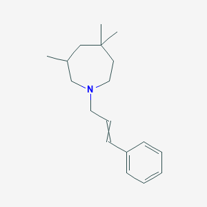 molecular formula C18H27N B12591963 3,5,5-Trimethyl-1-(3-phenylprop-2-en-1-yl)azepane CAS No. 646450-07-9