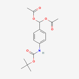 molecular formula C16H21NO6 B12591971 4-(tert-Butoxycarbonylamino)benzylidenediacetate CAS No. 428442-03-9