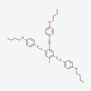 molecular formula C42H41IO3 B12591994 1-Iodo-2,4,5-tris[(4-butoxyphenyl)ethynyl]benzene CAS No. 873111-58-1