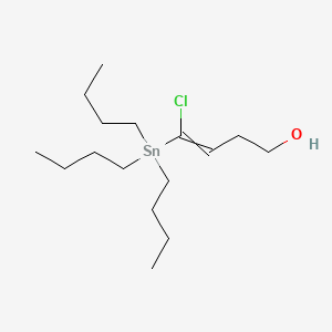 molecular formula C16H33ClOSn B12592001 4-Chloro-4-(tributylstannyl)but-3-en-1-ol CAS No. 616242-60-5