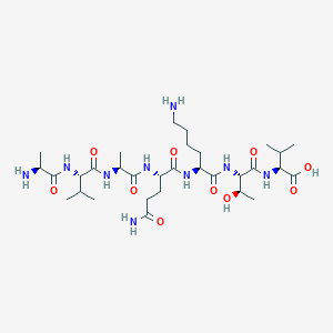 molecular formula C31H57N9O10 B12592010 L-Alanyl-L-valyl-L-alanyl-L-glutaminyl-L-lysyl-L-threonyl-L-valine CAS No. 651292-10-3