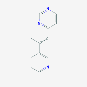 molecular formula C12H11N3 B12592078 4-[2-(Pyridin-3-yl)prop-1-en-1-yl]pyrimidine CAS No. 600155-05-3