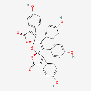 molecular formula C34H22O9 B1259212 Prunolide C 