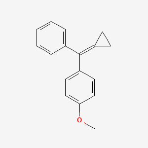 molecular formula C17H16O B12592120 Benzene, 1-(cyclopropylidenephenylmethyl)-4-methoxy- CAS No. 648958-48-9