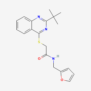 2-(2-tert-butylquinazolin-4-yl)sulfanyl-N-(furan-2-ylmethyl)acetamide